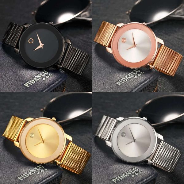 Montre-bracelets minimalistes Ultra-Thin Watch For Men Steel Mesh Band Womens Watches Female Femelle Casual Quartz Wristwatch Gold Reloj Hombre 202 ES
