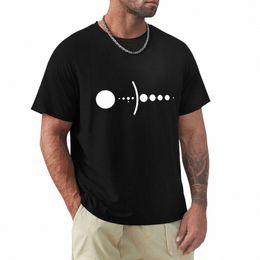T-shirt minimaliste du système solaire T-shirt pour un garçon Blouse T-shirt uni pour hommes T-shirts à manches LG H7IX #