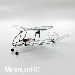 MinimalRC Shrimp V2 biplano ultraligero avión de fibra de carbono control remoto planeador interior ala fija modelo de avión de tres vías 211026