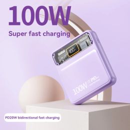 Miniso 100W Power Bank 30000mAh Snel opladen PD 20W draagbare powerbank met ingebouwde kabel Meerkleurige bijpassende gratis verzending