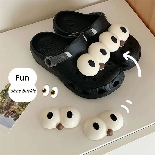 Miniso mignon jeune fille chaussures breloques accessoires dessins animés drôle Anime grand oeil bricolage décoration boucle 240321