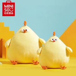 Miniso Genuine Dundun Chicken Plush Doll 34cm Lindo juguete de dibujos animados Almohada Super Soft Childrens Regalo 240325