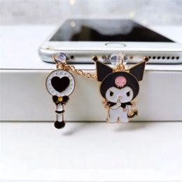 Miniso Kuromi Metal Phone Téléphone Anti-Dust Pild pour iPhone Samsung Xiaomi Huawei Type C Android Charging Port Protecteurs Plugs