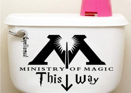 Ministère de la magie de cette façon décor de porte de toilette Sticker Sticker Secal Decal Parody décor Autocollant Mur Cords3854290