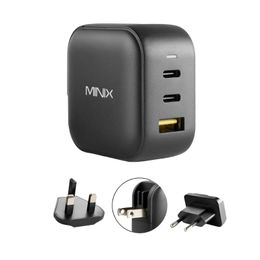 Minix Neo P1 66W Turbo Gan Charger Wall Wall USB-C Adaptador de carga rápida USB-A Adaptador de potencia para MacBook iPhone Xiaomi Samsung