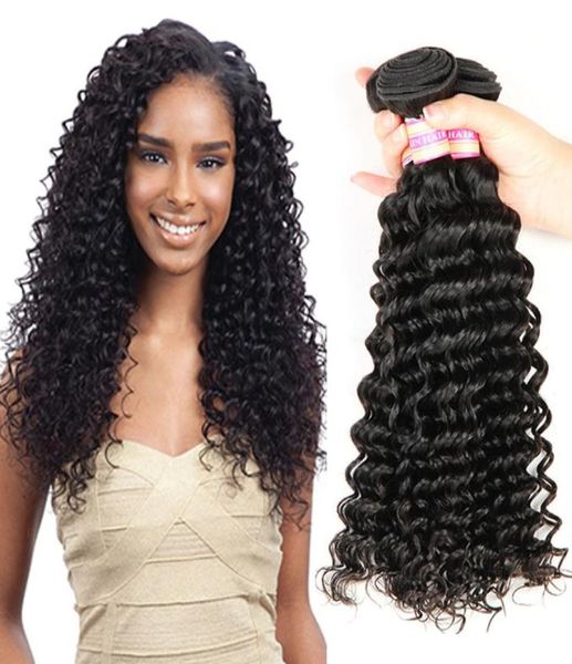 Mink brasileño onda profunda paquetes de cabello humano virgen tejido sin procesar mongol indio peruano malasio extensiones de cabello de onda profunda 7360540