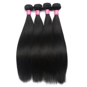 Mink Brasil Weave de cabello liso 100% sin procesar Cabello virgen brasileño Peruano malasiano Malasia India Humana Extensiones
