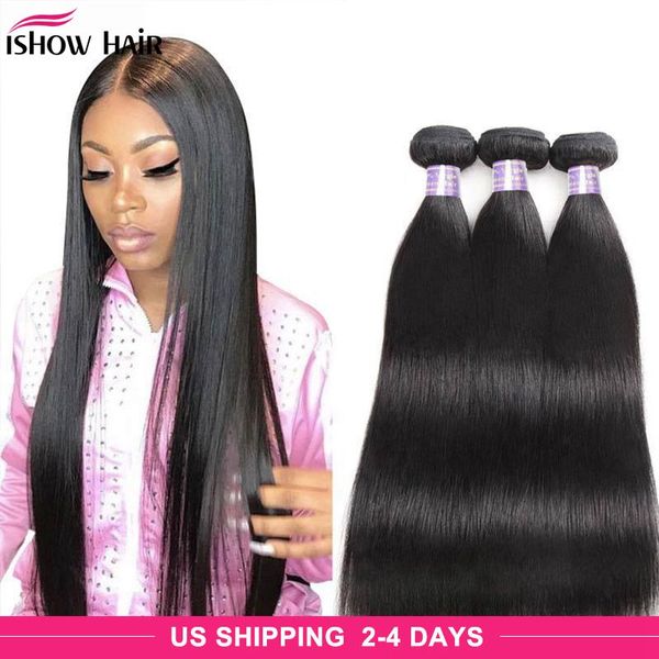 Vison Brésilien Droite Vierge Cheveux 3 Bundles Cheveux Raides Weave Bundles Péruvien Malaisien Extensions de Cheveux Humains