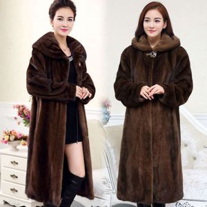 Manteau de vison Long et surdimensionné pour femme, manteau d'hiver surdimensionné en fourrure Haining épaisse, nouvelle collection 2023, 989332