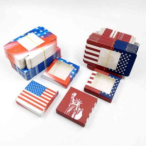 Boîtes d'emballage de cils de vison drapeau américain imprimé faux cils emballage carré étui à cils vide boîte de cils Caja De Pestanas