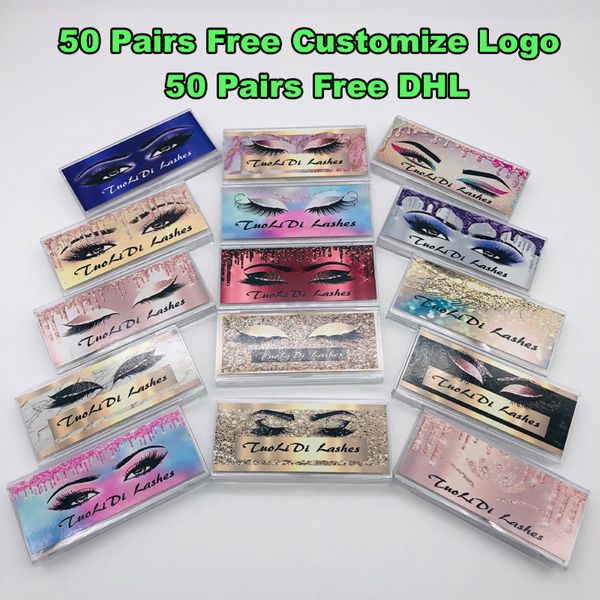 Cils de vison 25 styles Vente 1 paire / lot Real Siberian 3D Full Strip False Eyelash Long Individuel Mink Lashes Extension