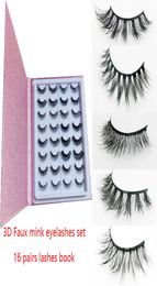 Cils de vison livre Factory Factory Direct Vash Lashs Filks Silk Eyelles 3d vis cils de vison 25 mm 16 paires cils Livre épais Lashes Lashes Eyelas2131960