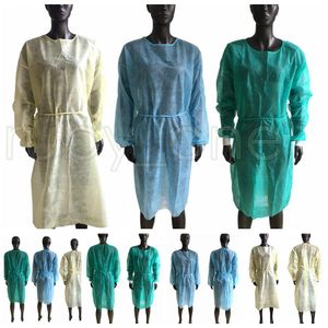 Vêtements de protection non tissés jetables robes d'isolement vêtements costumes anti-poussière vêtements de protection extérieurs imperméables jetables RRA3742