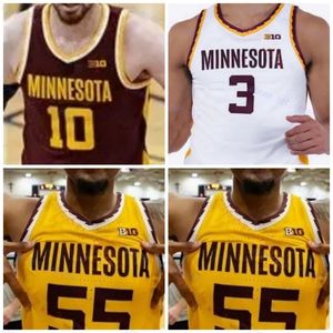 Maillot de basket-ball des Golden Gophers du Minnesota Elijah Hawkins Mike Mitchell Jr. Kris Keinys Erick Reader Cam Christie Jack Wilson Maillots personnalisés pour jeunes hommes