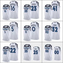 Minnesota''Timberwolves''Men D'Angelo Russell Karl-Anthony Towns Derrick Rose Juancho Hernangomez witte aangepaste jersey