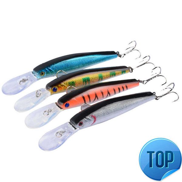 Minnow 125mm 14g Señuelos de Pesca Señuelo de buceo profundo cebo de natación Pescado de hielo Crank Bait Whopper Plopper Sink Bass Bait Japan Tackle Pesca