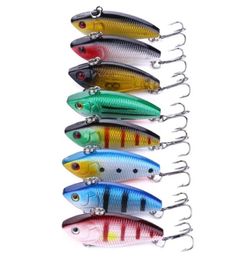 Minnow Fishing Lures Vib 5cm 6g 8 Hooks VI007 Cebado duro de plástico Cebo de cebo Crankbait señuelo MOQ 50pcs 21691433594121