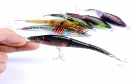 Minnow Hard Bionic Fishing Lures 3d Eyes Painted Aas 6 Hook Wobblers verbonden Swimbaits 89G95cm Viskust 6415668