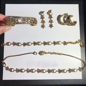 Boucles d'oreilles rétro minoritaires, collier, chaîne, bracelet pour femmes, bijoux en bronze de styliste, coffret cadeau