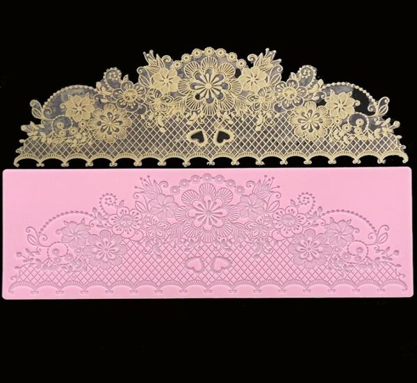 Minsunbak Nuevo molde de silicona de encaje Exquisito Decoración de la torta del pastel de bodas Fondant Lace Mat Food Grade Silicone 210222594017733