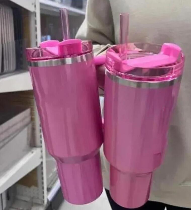 Tumblers Ship från USA 1PC Holiday Red Spring Blue Winter Pink H2.0 40oz Mugs Cosmo Pink Parade Car Cups Target Flamingo Valentine Day Present Vattenflaskor GG0430