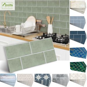 Autocollant mural vert menthe couleur unie Art imperméable vinyle peler et coller autocollants de carreaux décor à la maison cuisine salle de bain décalcomanies faciles à poser