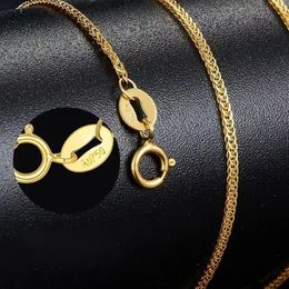Miqiao Real 18K gouden chopin ketting voor vrouwen pure au750 mode eenvoudige veelzijdige fijne sieraden cadeau 240407