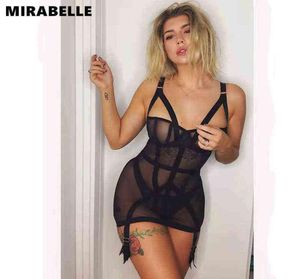 Mirabelle Lingerie érotique Mesh sous-vêtements sexy Voir à travers le bandage Bodage Femmes exotiques costumes porn sexy putain de fond T22089231651