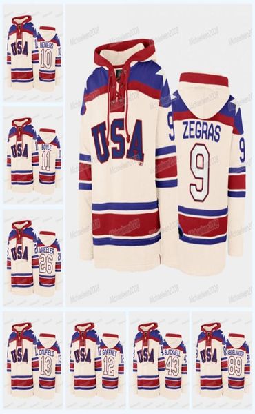 Miracle On Ice Team USA Hockey Sudadera con capucha Cole Caufield Trevor Zegras Matthew Beniers Blake Wheeler Matt Roy Brian Boyle Jack5430870