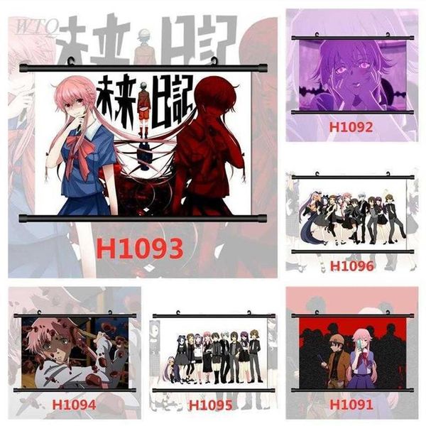 Affiche murale de Mirai Nikki Future Diary Gasai Yuno, affiches d'anime, peinture sur toile, décor mural, décor de salle d'image, décor de maison Y0338x