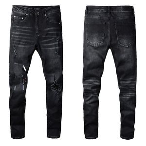 Miri Jeans Men des créateurs Vêtements Jeans Biker de moto en détresse Jean Rock Skinny Slim Ripped Hole Lettre marque Baggy Ksubi Jeans Hip Hop Denim Pant