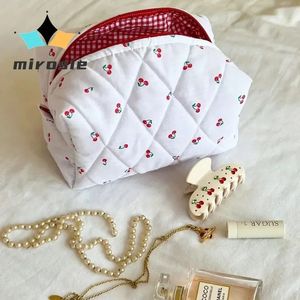 MIROSIE mode doux sac de maquillage cerise voyage Portable grande capacité sac de lavage cosmétique soins de la peau produit sac de rangement pochette 240106