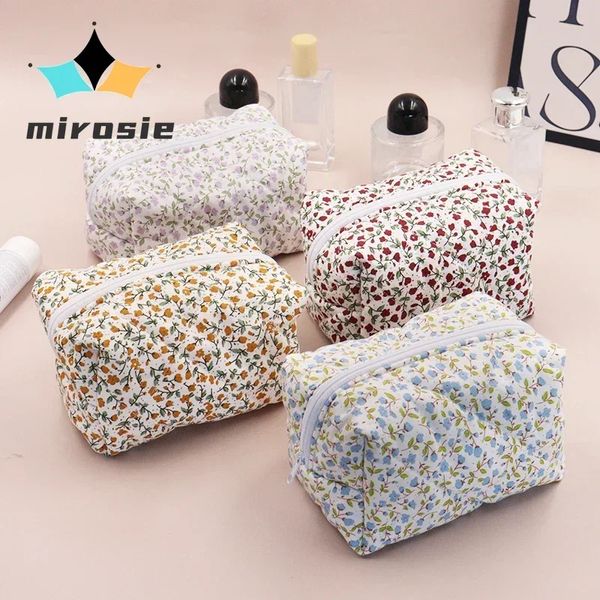 Bolsa de cosméticos MIROSIE Floral, bolsa de viaje para cuidado de la piel con cremallera, organizador de artículos de tocador para belleza, bolsa de maquillaje, organizador al por mayor 240106