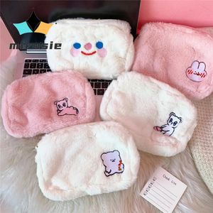 MIROSIE peluche Kawaii sac de maquillage mignon cosmétique moelleux organisateurs voyage toilette mignon en peluche lapin pochette de maquillage 240103