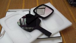 Miroir acrylique luxe noir excellent maquillage personnel cosmétique miroir de poche avec boîte-cadeau parfait cadeau VIP