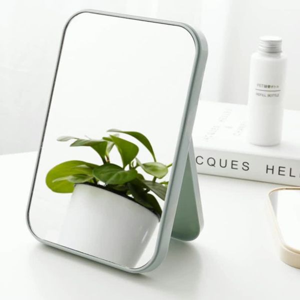 Miroir de bureau miroir de maquillage carré bureau simple face princesse dressing miroir pliant haute définition miroir ménage salle de bain
