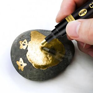 Spiegel marker goud zilvermarkers vloeistof pen kunst diy hars verf spiegel chroom afwerking metallic craftwork pennen accessoires