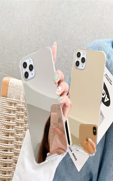 Funda para teléfono con espejo, carcasa trasera acrílica de TPU a prueba de golpes para iPhone 13 12 mini 11 pro X XS Max XR 7 8 plus SE DHL3882035