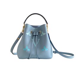 Sacs de qualité miroir Sac fourre-tout design Sac à main de luxe Femmes NEONOE Sac seau Mode Sac à bandoulière Dames Cuir Cordon Sac à bandoulière Portefeuilles 2 tailles