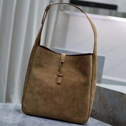 Sac de godet de qualité miroir faux sac en cuir en daim yslbags le5a37 hobo femmes errant sac à main