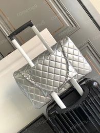 Mirror Quality Classic XXL Square Airport Bag 40cm GRANDE FURAN Caviar de cuero de cuero Lambbs Bolsos de diseñador de hombro acolchado