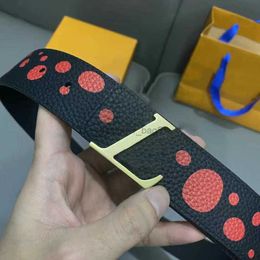 Mirror Quality Fashion Designer Belt Man LETTRES GOLLES BOUCLE LITCHI VÉLICATION CUIR 4,0 cm Largeur Mans ceinture avec boîte Box Belts Mens