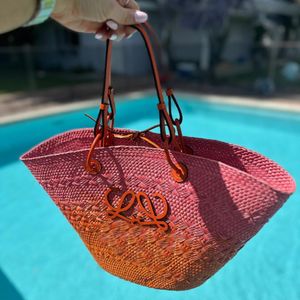 Spiegelkwaliteit Loewve designer tas origineel anagram mand stro strandtassen luxe crossbody portemonnee vrouwen zak luxe dhgate nieuw