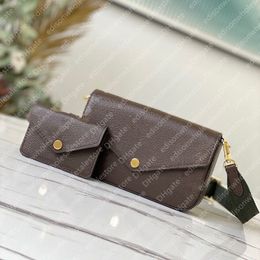 Sac de créateurs de luxe de qualité miroir 2 couleurs en cuir véritable 2pic ensemble sacs à bandoulière sac à main de luxe avec boîte
