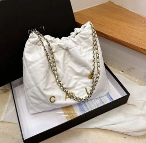 Miroir Qualité Designers de luxe Sac Sacs à seau Sac à main 32cm Sac à provisions Cuir Fourre-tout Noir Blanc Rose Bourse Femmes Gold Chain Sac à bandoulière