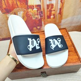 spiegel kwaliteit palmen sandalen tazz Slippers top Designer schoen flip flop merk huis strand Slipper Luxe sandaal zomer loafer mode platte Sandaal roze schoenen sneaker