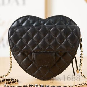 Mirror Quality SheepSkin AS3191 Heart Clutch with Chain Sac Designer Femmes Cross Body Body 18 cm Designers de luxe