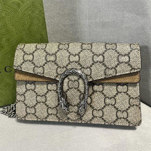 Qualité miroir Ophidia Snake Cuir Dionysus Sac Femmes Hommes Toile Embrayage Cross Body Enveloppe Sacs de créateurs Sac à main de luxe Sacs à main à rabat classique Sacs à bandoulière