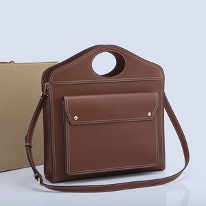 Sac fourre-tout de qualité miroir pour femmes, fourre-tout de luxe en cuir véritable, sac à bandoulière de styliste, sac à main d'affaires officiel, cuir marron noir