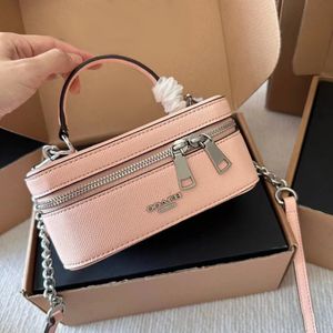 qualité miroir Boîte de maquillage pour femme Sac à lunch pour homme Sac à bandoulière de luxe Designer vintage en cuir Pochettes en cuir avec bandoulière